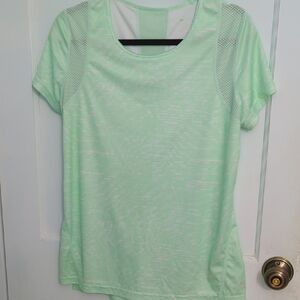 Tek Gear Drytek Sz L Mint Green Mesh Short Sleeve Tee